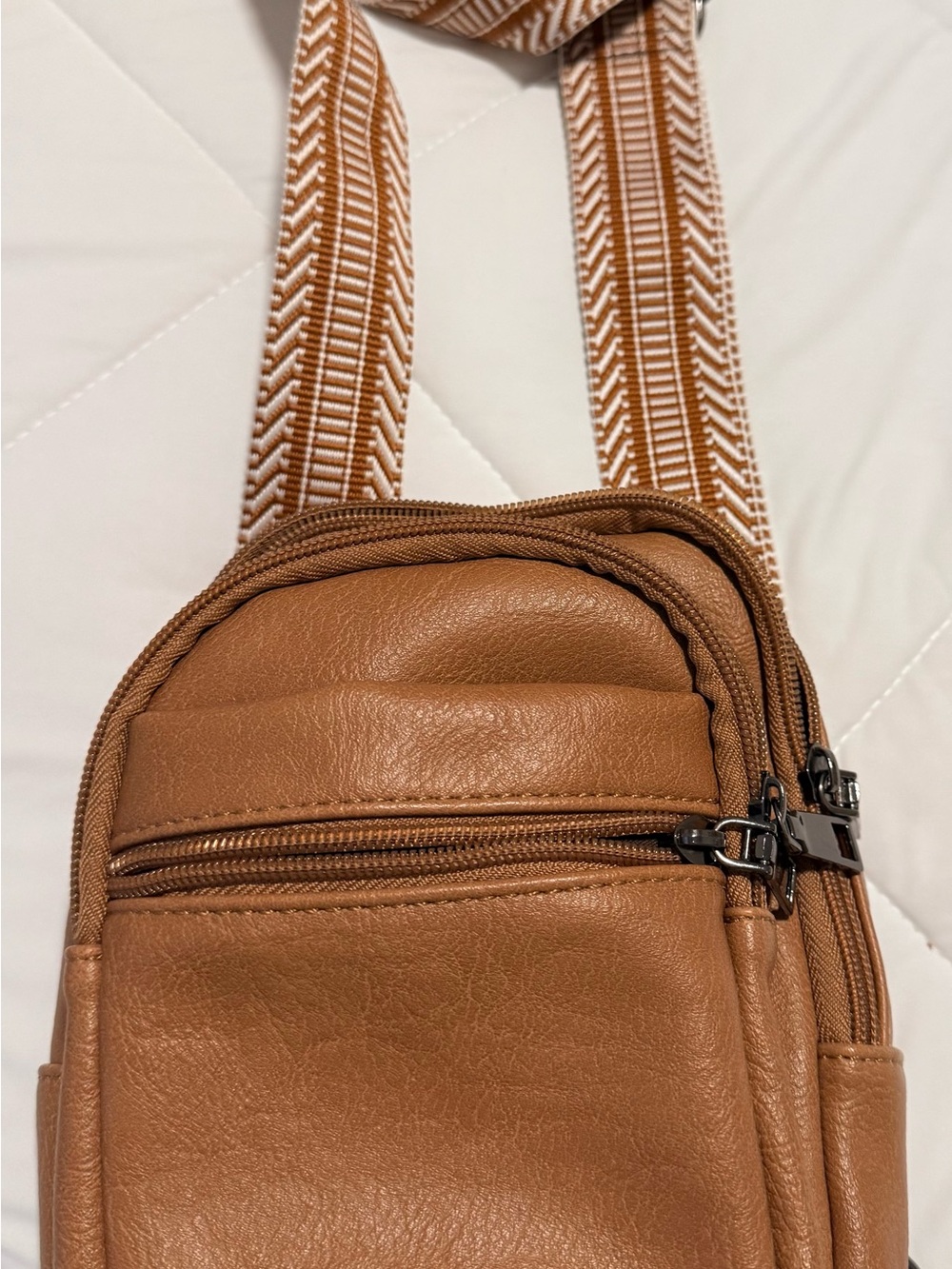 Women's Tan Crossbody Sling Bag - Unbranded